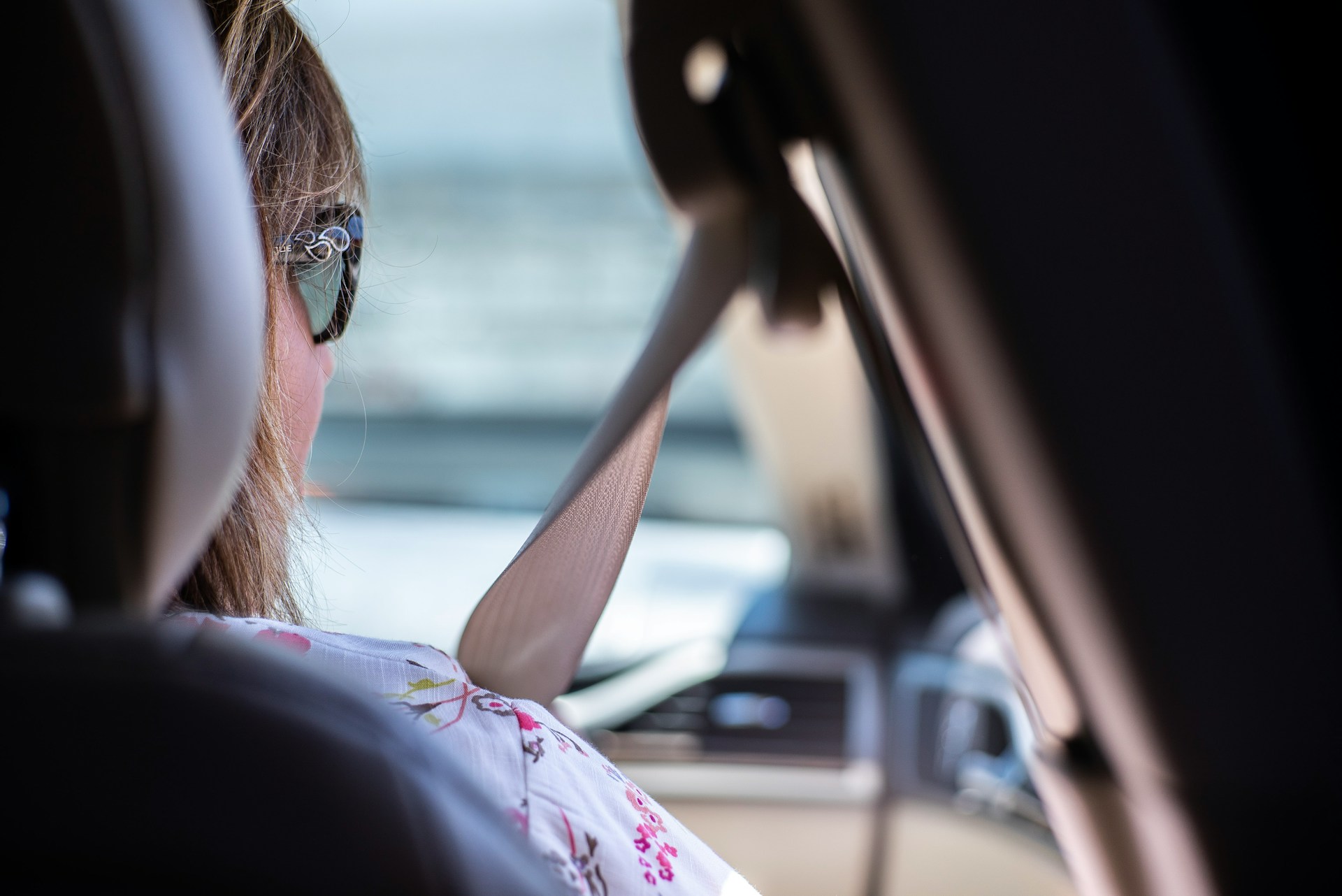 elderly woman driving
